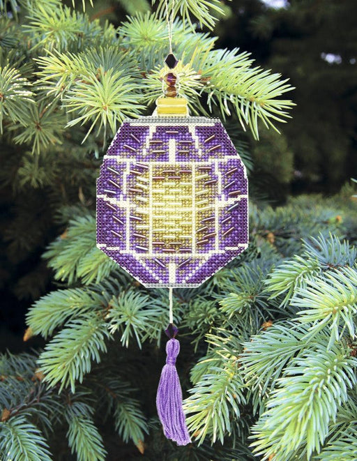 Christmas tree toy cross-stitch kit T-28C Set of pictures "Colorful lanterns" - Wizardi