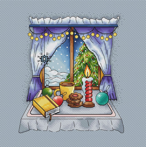 Christmas. Winter Window - PDF Cross Stitch Pattern - Wizardi