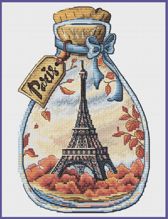 Cities in the Bottles. Paris - PDF Cross Stitch Pattern - Wizardi