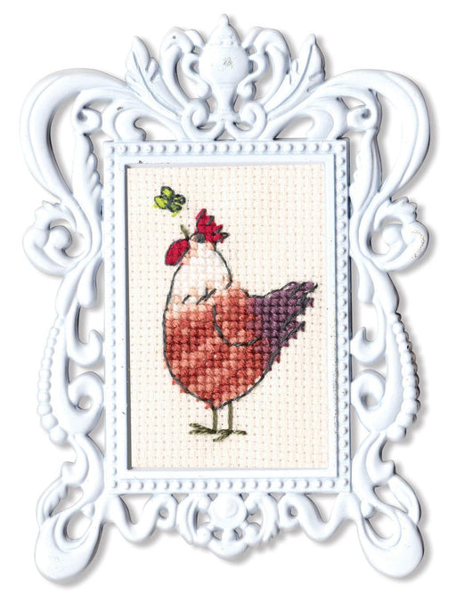 Cock with butterfly FA008 Counted Cross Stitch Kit - Wizardi