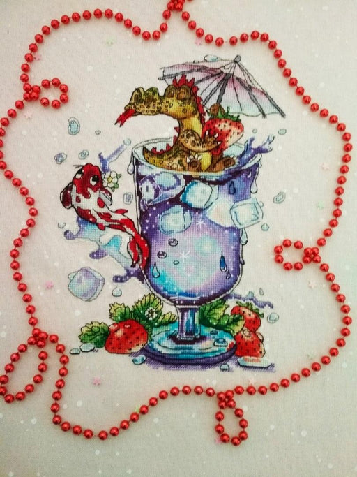Cocktail Dragon - PDF Cross Stitch Pattern - Wizardi