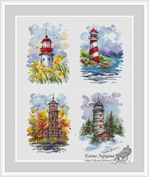 Collection of Lighthouses - PDF Cross Stitch Pattern - Wizardi