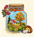 Complete counted cross-stitch kit "Autumn Jar" 7773 - Wizardi
