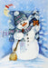 Complete counted cross stitch kit - greetings card "Snowman" 6231 - Wizardi