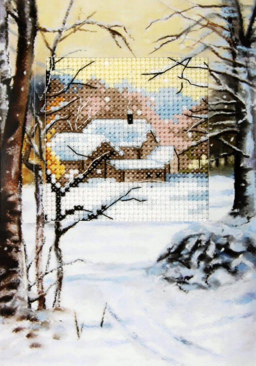 complete counted cross stitch kit - greetings card "Winter landscape" 6234 - Wizardi