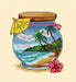 Complete counted cross stitch kit "Vacation memories - Tropicla Sea" - Wizardi