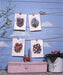Complete cross stitch kit - greetings card "Red flowers" 6160 - Wizardi