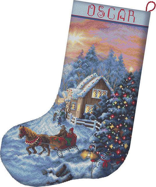 Counted Cross Stitch Kit Christmas Eve Stocking L8011 - Wizardi