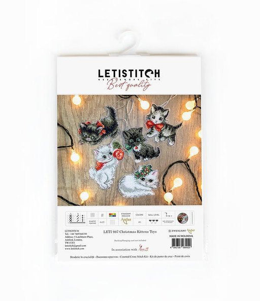 Counted Cross Stitch Kit Christmas Kittens Toys Leti987 - Wizardi
