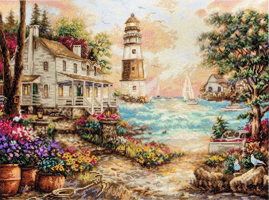 Counted Cross Stitch Kit Cottage by the sea Leti962 - Wizardi
