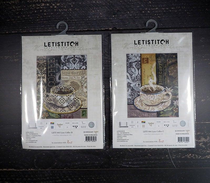 Counted Cross Stitch Kit Lion Coffee B Leti993 - Wizardi