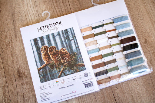 Counted Cross Stitch Kit Owls family Leti946 - Wizardi