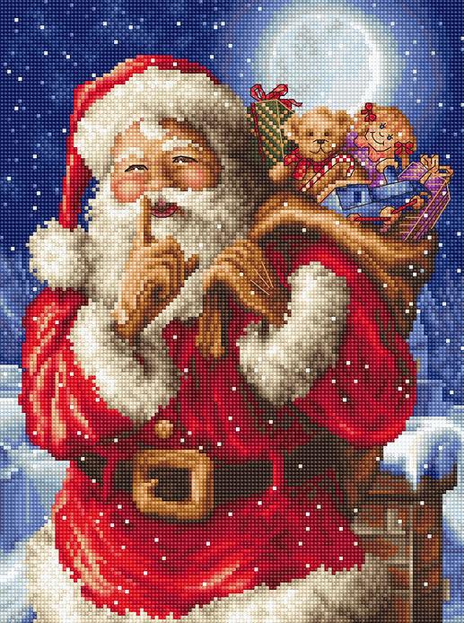 Counted Cross Stitch Kit Santa Christmas secret L8000 - Wizardi