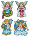 Counted cross stitch kit with plastic canvas "Angels" set of 4 designs 7655 - Wizardi