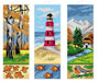 Counted cross stitch kit with plastic canvas Bookmarks "Landscapes" set of 3 designs - Wizardi