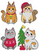 Counted cross stitch kit with plastic canvas "Christmas cats" set of 4 designs 7689 - Wizardi