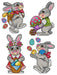 Counted cross stitch kit with plastic canvas "Easter rabbits" set of 4 designs 7666 - Wizardi