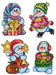 Counted cross stitch kit with plastic canvas "Snowmen" set of 4 designs 7609 - Wizardi