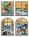 Counted cross stitch kit with plastic canvas "Winter windows" set of 4 designs 7664 - Wizardi