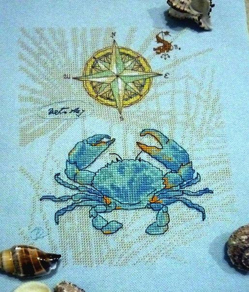 Crab. Marine Design - PDF Free Cross Stitch Pattern - Wizardi