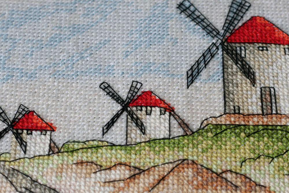 Cross-stitch kit Windmills AH-111 - Wizardi