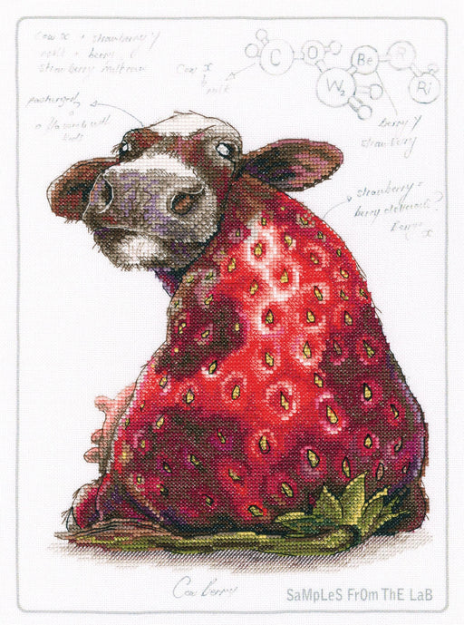 Cross-stitch Kit with printed background "Cow Berry" M70041 - Wizardi