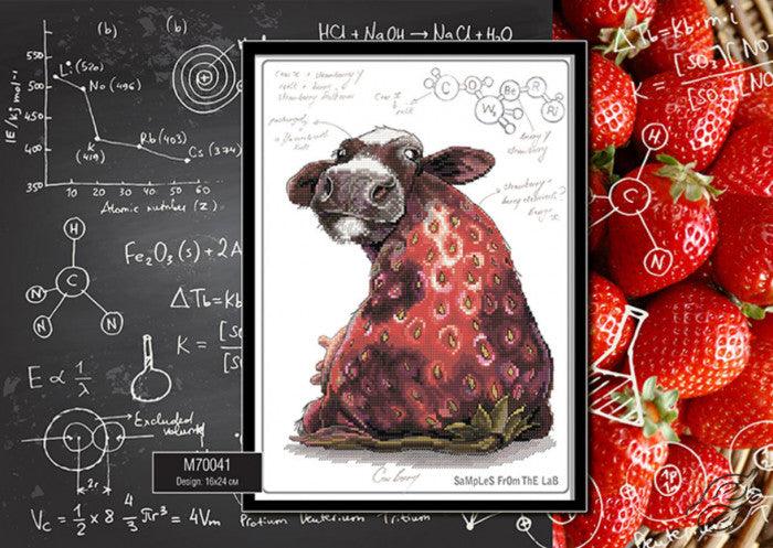 Cross-stitch Kit with printed background "Cow Berry" M70041 - Wizardi