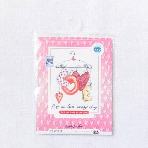Cross-stitch Kit with printed background "Put on love every day" M70034 - Wizardi