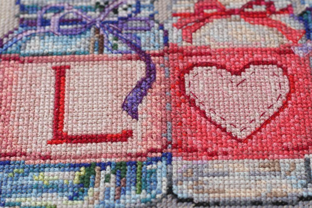 Cross-stitch kit With tender and love AH-053 - Wizardi