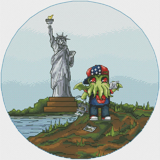 Cthulhu in America - PDF Cross Stitch Pattern - Wizardi