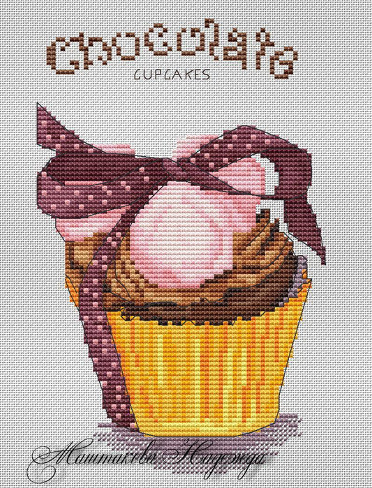 Cupcake - PDF Free Cross Stitch Pattern - Wizardi