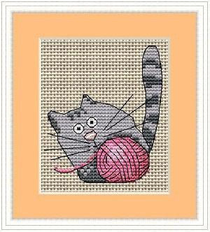 Curious Cat Counted Cross Stitch Chart - Free Patterns Patterns for Subscribers - Wizardi