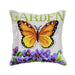 Cushion cross stitch kit "Butterfly and Violets" - Wizardi