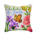 Cushion cross stitch kit "Butterfly, Irises and Rose" - Wizardi