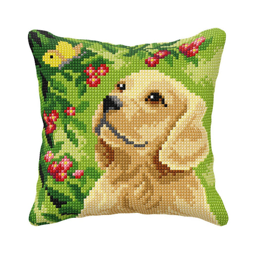 Cushion cross stitch kit "Dog" 99059 - Wizardi