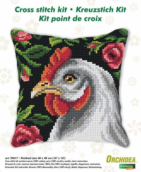 Cushion cross stitch kit "Hen" 99017 - Wizardi