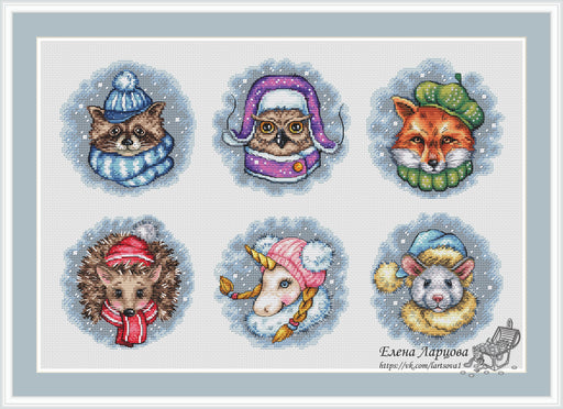 Cute Christmas Animals - PDF Cross Stitch Pattern - Wizardi