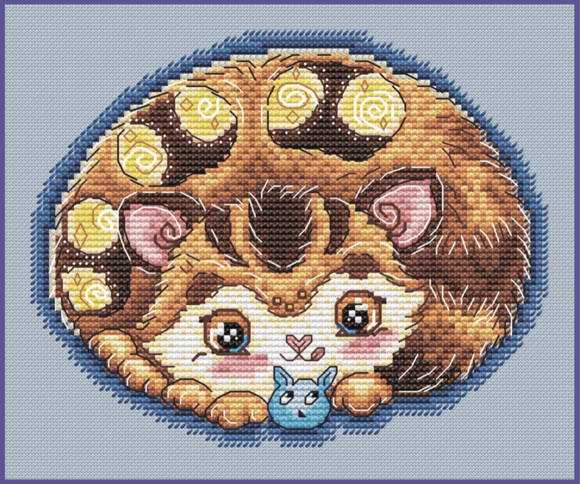 Cute Kitten - PDF Cross Stitch Pattern - Wizardi