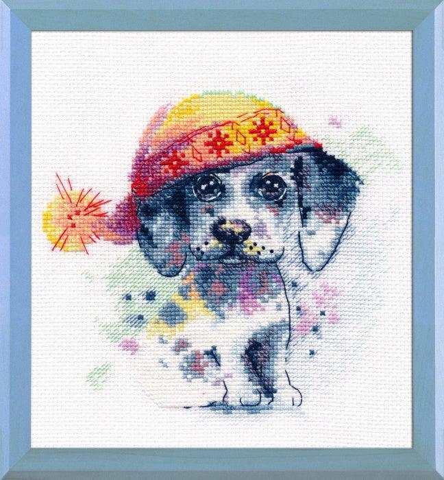 Cute Puppy 1023 Counted Cross Stitch Kit - Wizardi