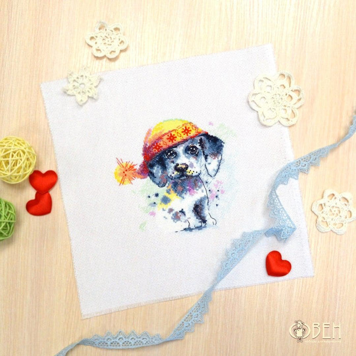 Cute Puppy 1023 Counted Cross Stitch Kit - Wizardi