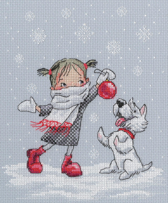 Dancing with snowflakes M652 Counted Cross Stitch Kit - Wizardi