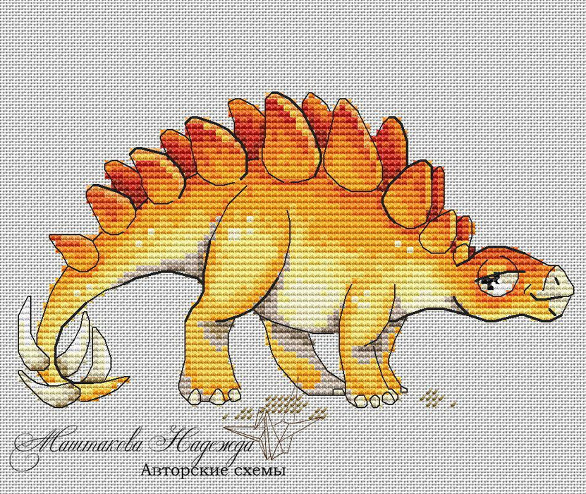 Dinosaurs. Stegosaurus - PDF Cross Stitch Pattern - Wizardi