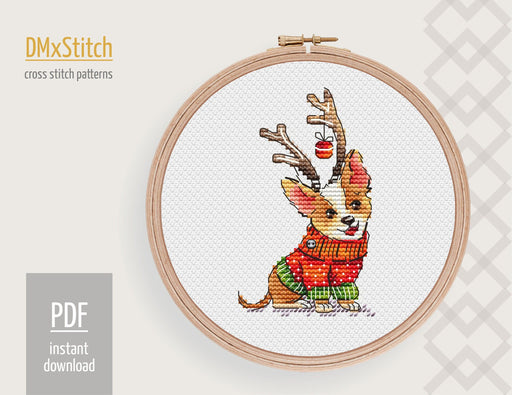 Dog Cross stitch pattern Animal Cross Stitch pdf Corgi Modern cross st —  Wizardi