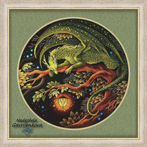 Dragon. Keeper of the summer Forest - PDF Counted Cross Stitch Pattern - Wizardi