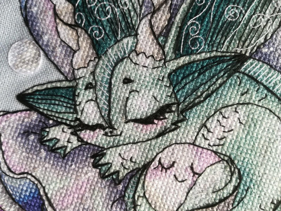 Dragon with a Pearl - PDF Cross Stitch Pattern - Wizardi