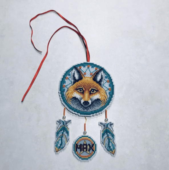 Mp Studia Dream Catcher Fox SR-302 Plastic Canvas Counted Cross Stitch Kit