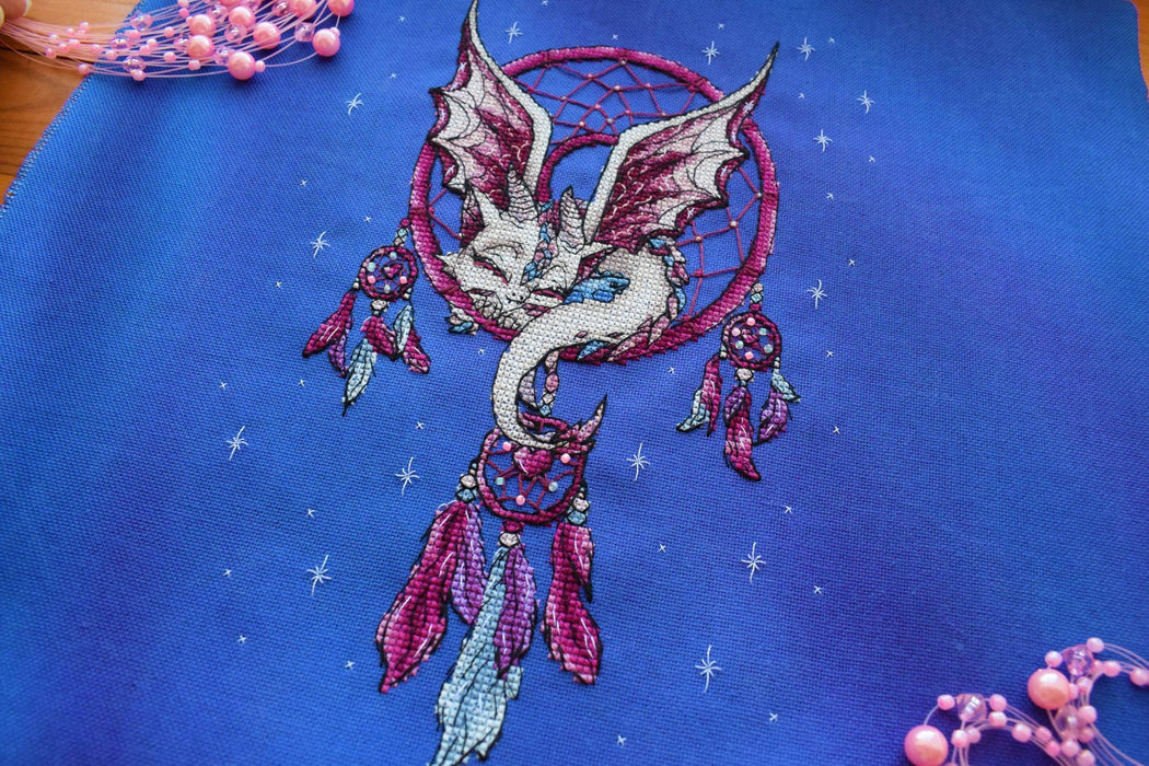 Dreamcatcher Dragon - PDF Cross Stitch Pattern - Wizardi