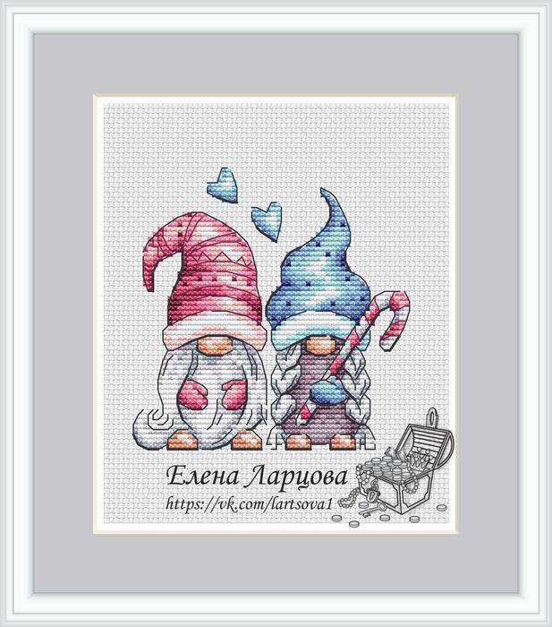 Dwarfs in Love - PDF Cross Stitch Pattern - Wizardi