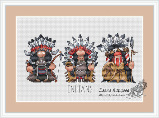 Dwarfs Indians - PDF Cross Stitch Pattern - Wizardi