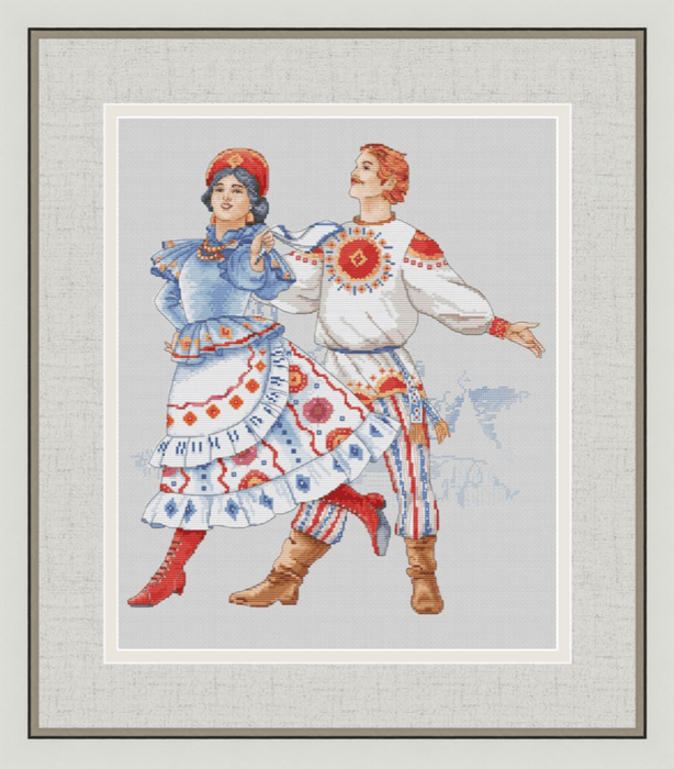 Dymkovo Toy. Dancing - PDF Cross Stitch Pattern - Wizardi